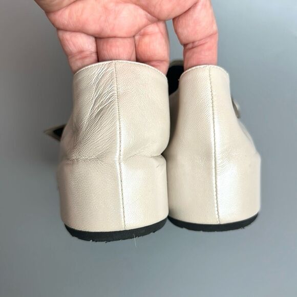 Thierry Rabotin Abra Mary Jane Shoes Leather low Wedge Off White EUR 41 US 10,5 - Picture 8 of 14